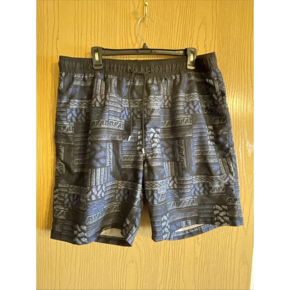 Kirkland Signature Men's Swim Short (Navy Patchwork Size XL) Swim‎ Trunks